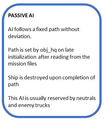 How we'll handle the passive pathfollowing AI.